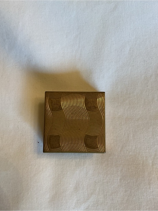 Other - Vintage Gold-Tone Compact with Art Deco Wave Design